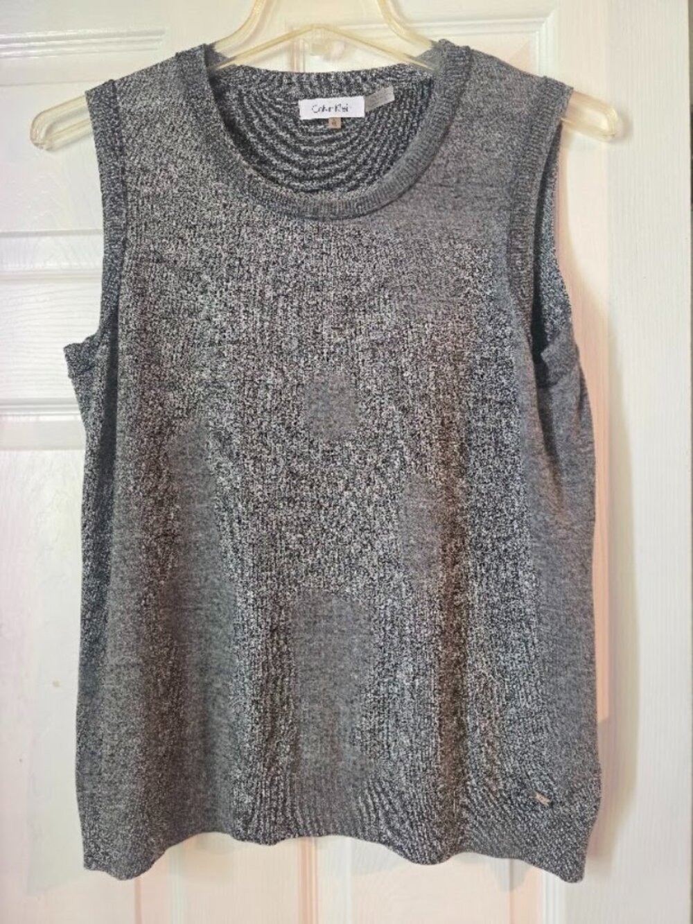Calvin Klein Women’s XL Gray Sleeveless Knit Sweater Top